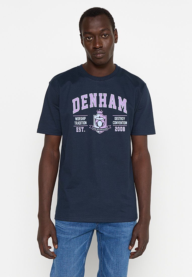 Denham T-shirt print donkerblauw