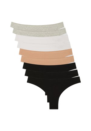 10 PACK - Perizoma - 4x Black, 2x White, 2x Light Grey, 2x Nude