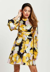 Liquorish EARTH TONE FLORAL PRINT  - Day dress - yellow