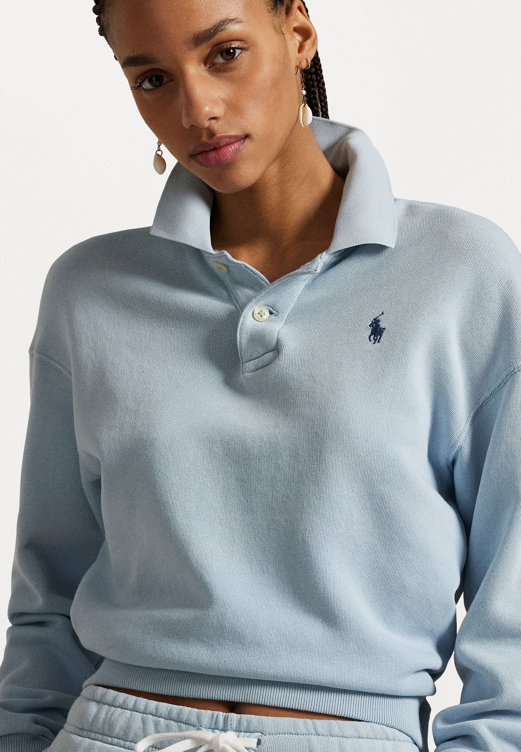 売れ筋商品|||ラルフローレン パーカー・スウェットシャツ レディース アウター LIGHTWEIGHT FLEECE LONG SLEEVE POLO - Sweatshirt - alpine blue Polo Ralph Lauren LIGHTWEIGHT FLEECE LONG SLEEVE POLO - Long