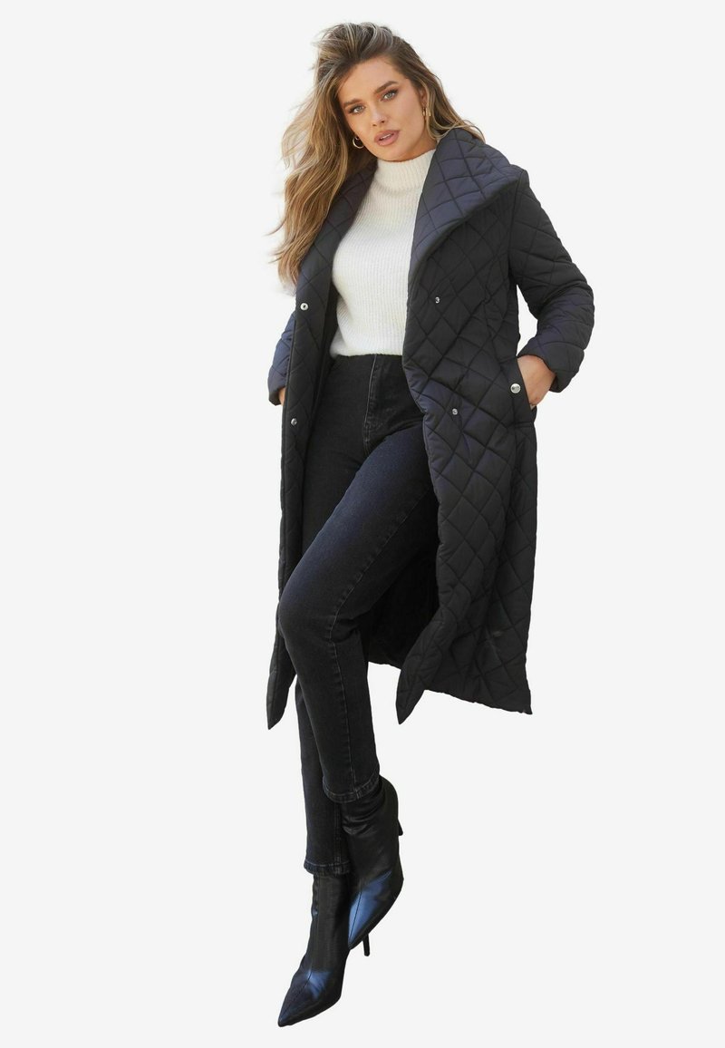 Lipsy QUILTED BELTED WRAP PADDED  - REGULAR FIT - Téli kabát - black