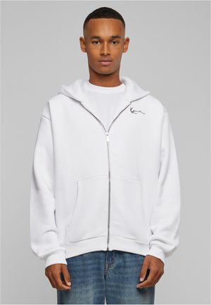 Karl Kani, CHEST SIGNATURE ESSENTIAL ZIP - Bluză de molton cu fermoar - white