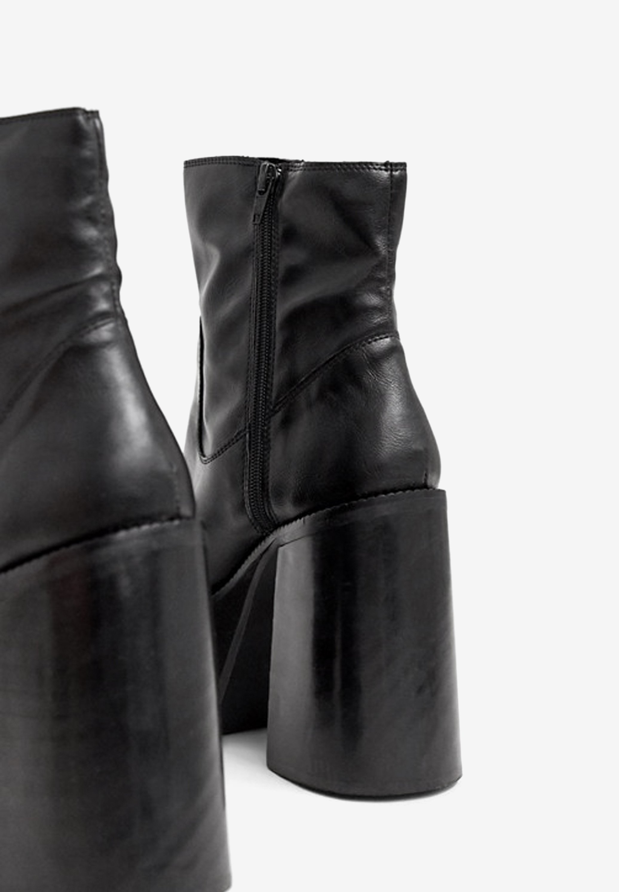 High heeled ankle boots - black 