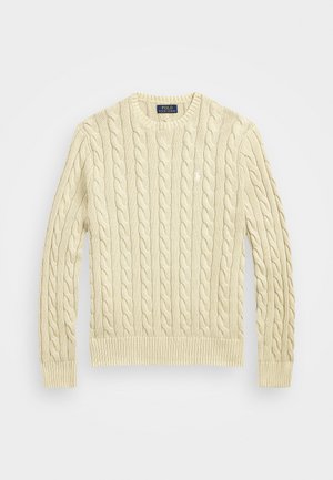 Polo Ralph Lauren CABLE-KNIT MINERAL-DYED COTTON SWEATER - Strikkegenser - natural