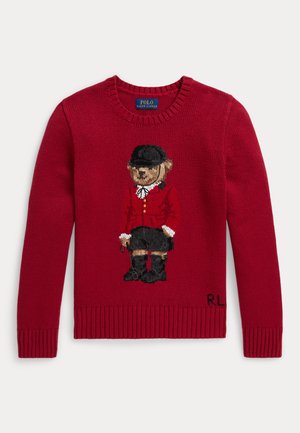 Polo Ralph Lauren, POLO BEAR SWEATER 7-14Y - Jumper - eaton red