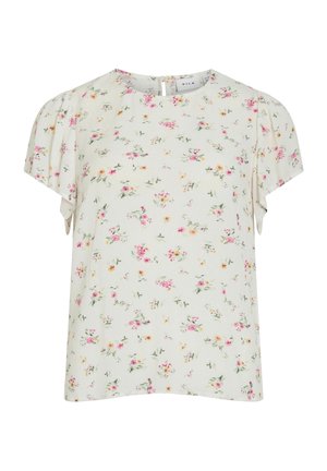 VILA, OBERTEIL MIT KURZEN ÄRMELN VIGREIS RUNDHALS - Blouse - snow white