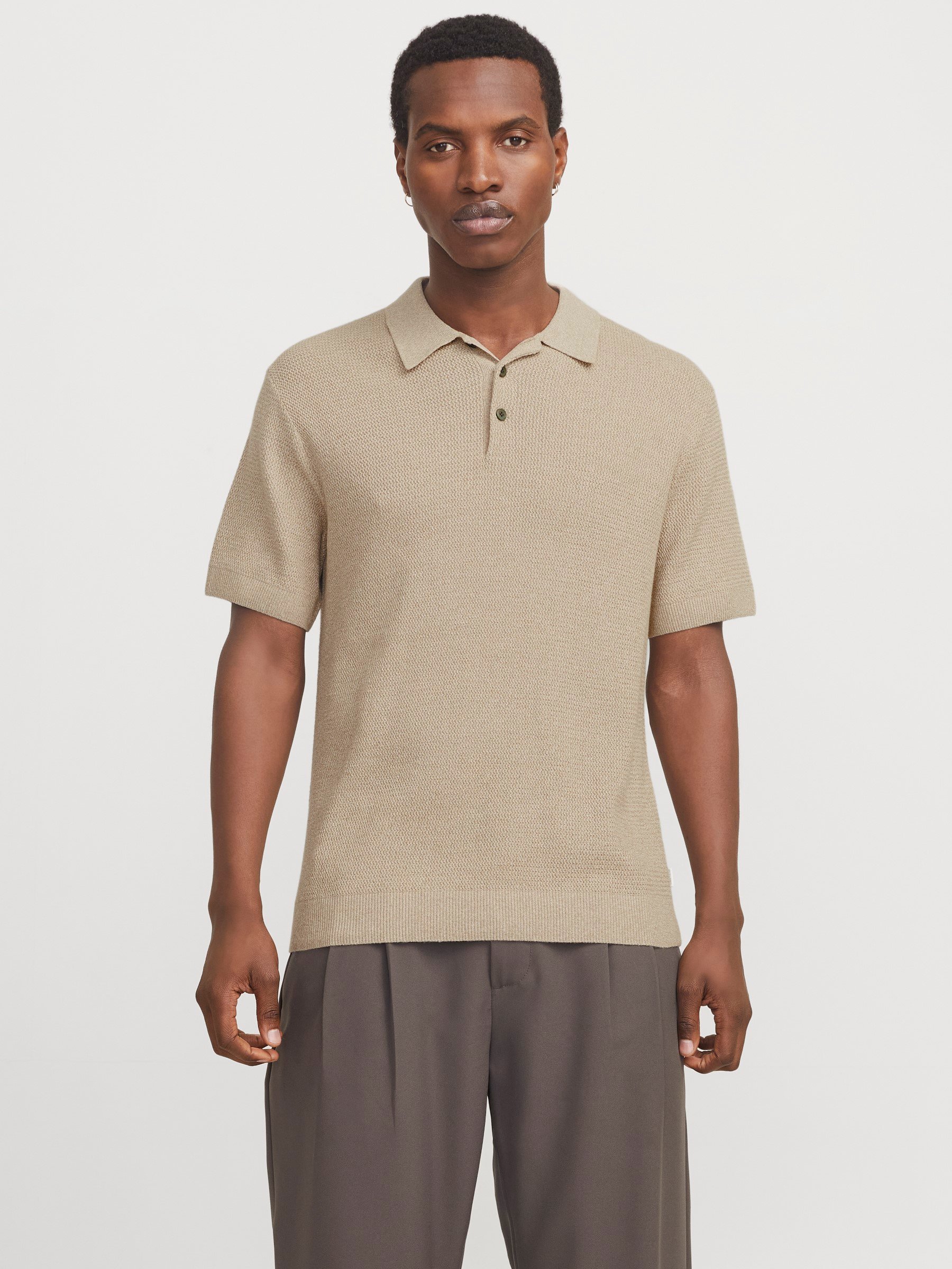JACK AND JONES Heren Washed Sweater Gemeleerd Lichtgrijs