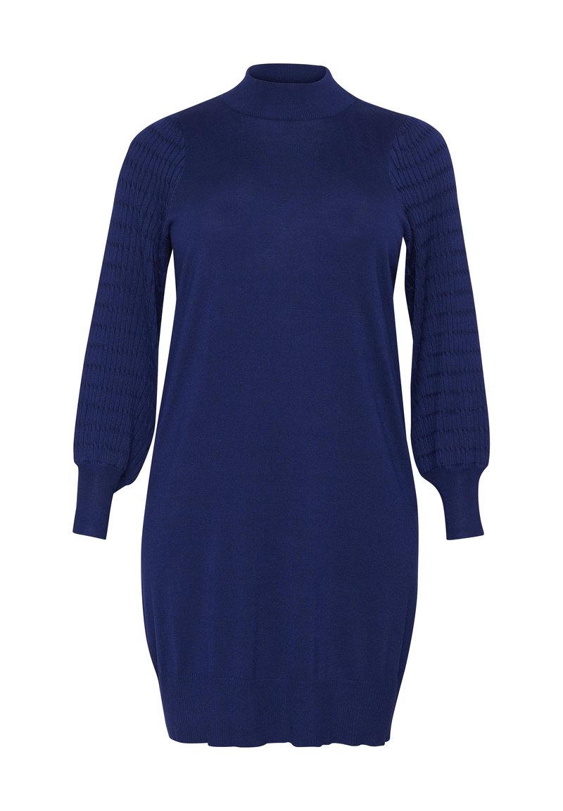 Kaffe Curve Gebreide jurk blauw