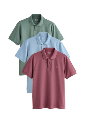 Next, 3 PACK - Polokošeľa - green blue damson