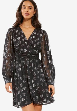 Friends Like These REGULAR FIT - V NECK STAR FOIL MINI - Denné šaty - black