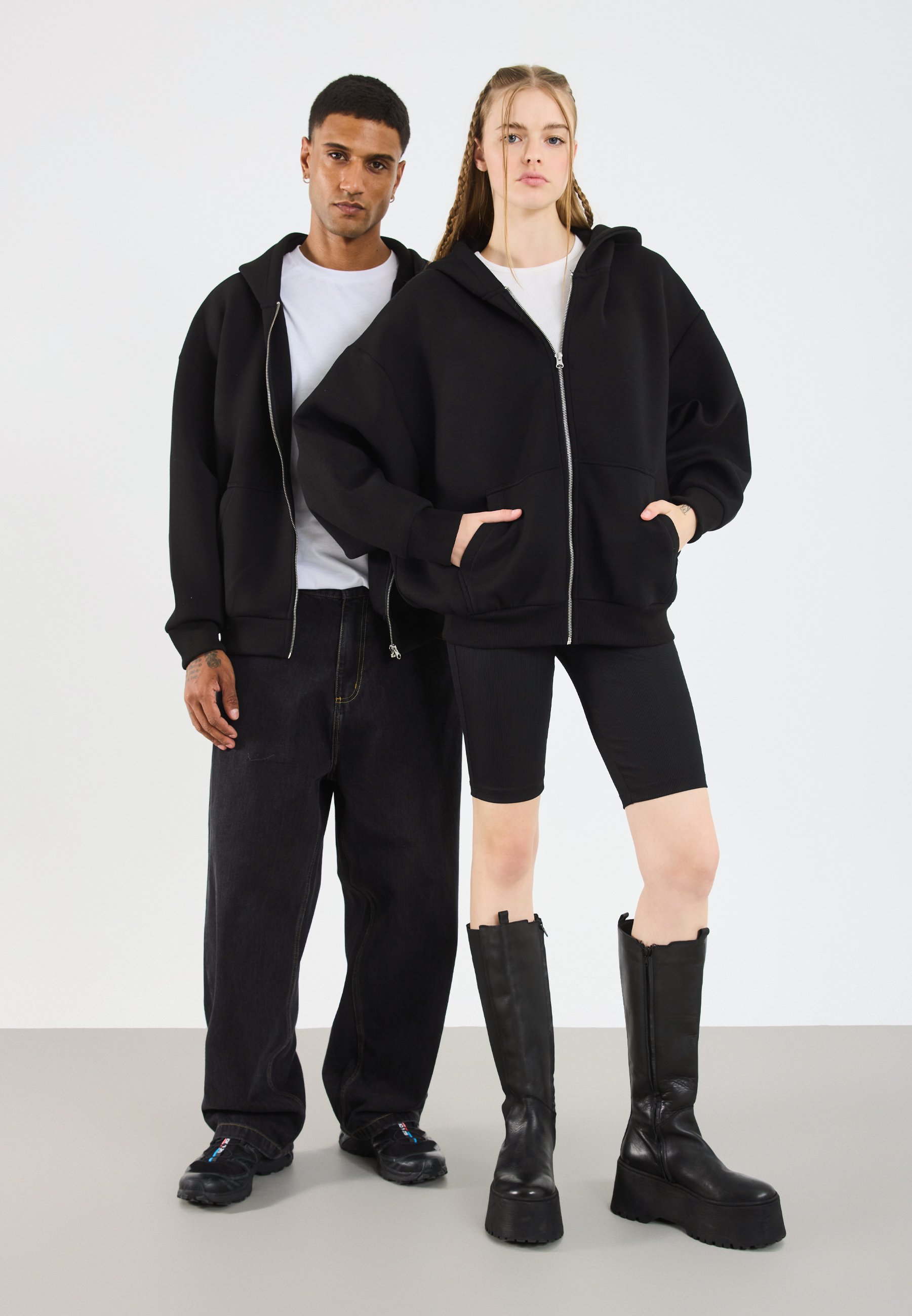 貓 　deepweb Zipup Hoodie ブラックΩ（XL） YOURTURN UNISEX SCUBA RELAXED FIT ZIP-UP HOODIE - Zip-up