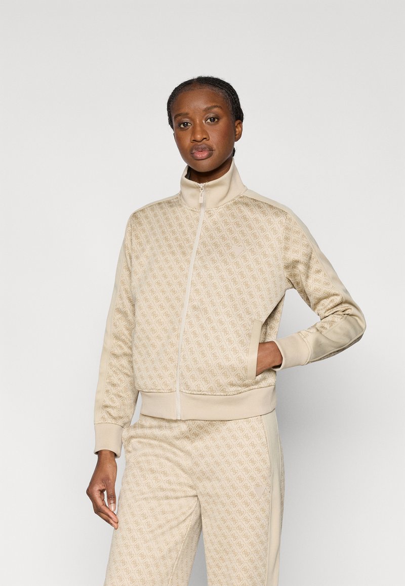 Guess MAYA FULLZIP SWEATSHIRT - Μπουφάν προπόνηση ς - beige