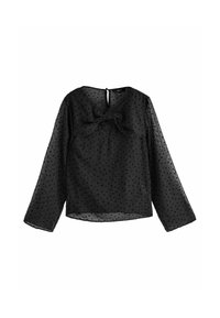 Next REGULAR FIT - BOW DETAIL SHEER - Bluse - black flocked spot