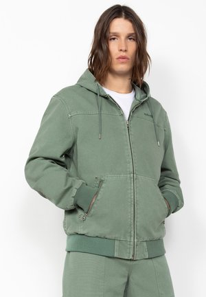 Schott WORKER CANVAS À CAPUCHE - Cowboyjakker - vert fumé