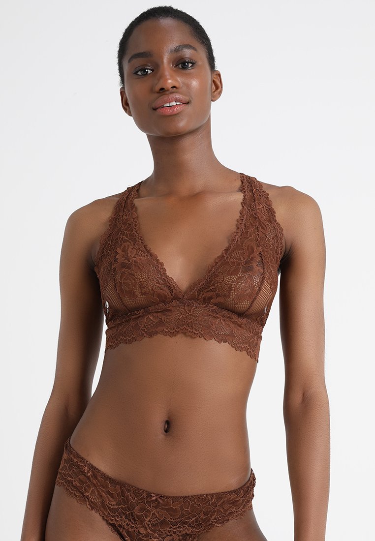 Savage X Fenty Wing Back Bralette Triangel Bh Mahogany Ljusbrun Zalando Se