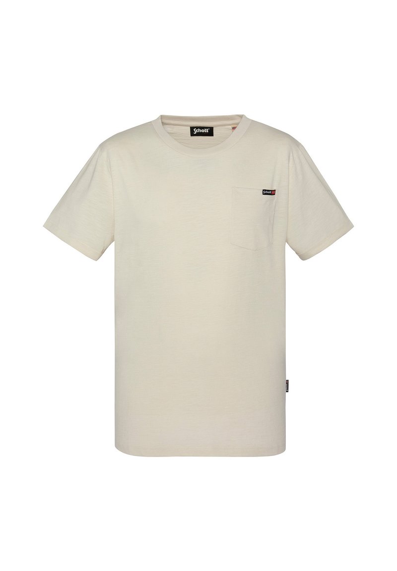 Schott EFFET FLAMMÉ - T-shirts basic - blanc cassé