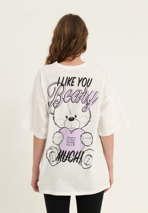 Even&Odd OVERSIZED - Print T-shirt - offwhite