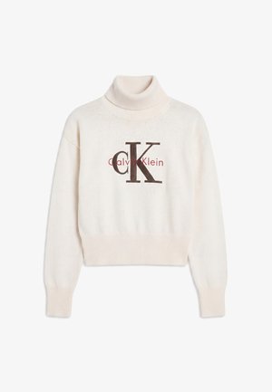 Calvin Klein Jeans, LS LOGO TNECK PULLOVER - Strickpullover - tofu