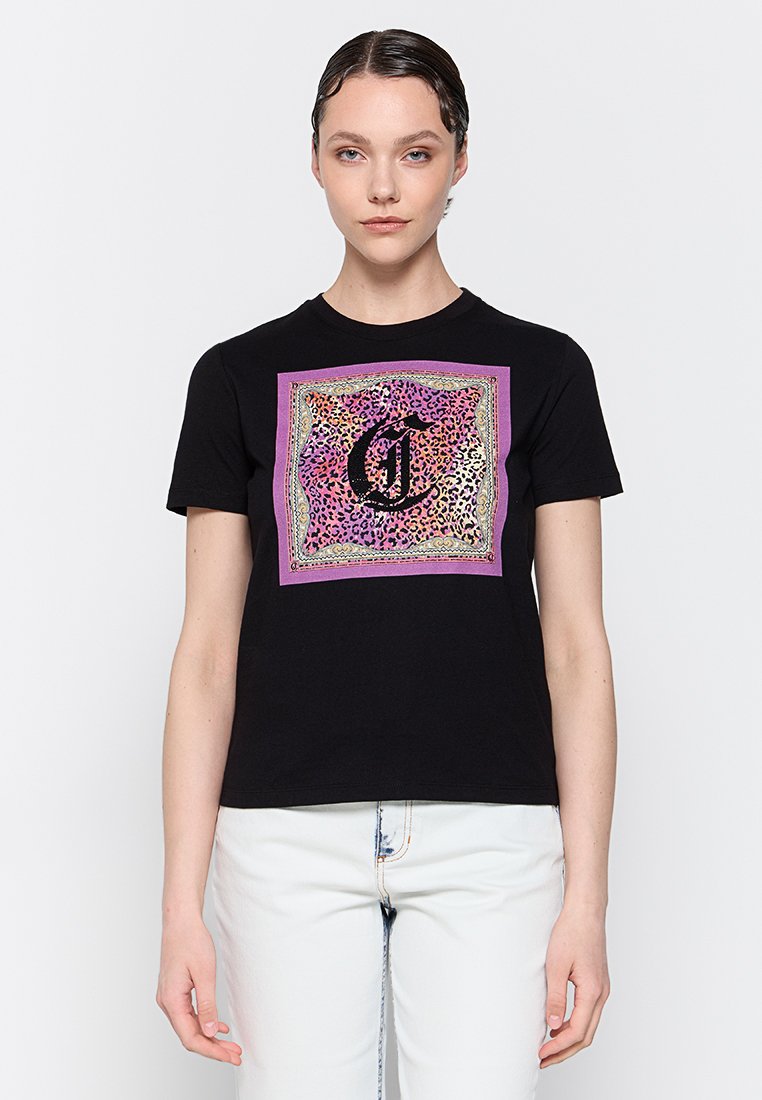 Just Cavalli T-shirt print zwart