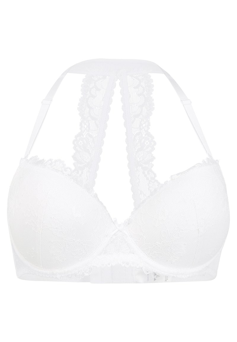 Lascana Mit Spitzenrucken In Floraler Opti Push Up Bh Weiss Zalando De
