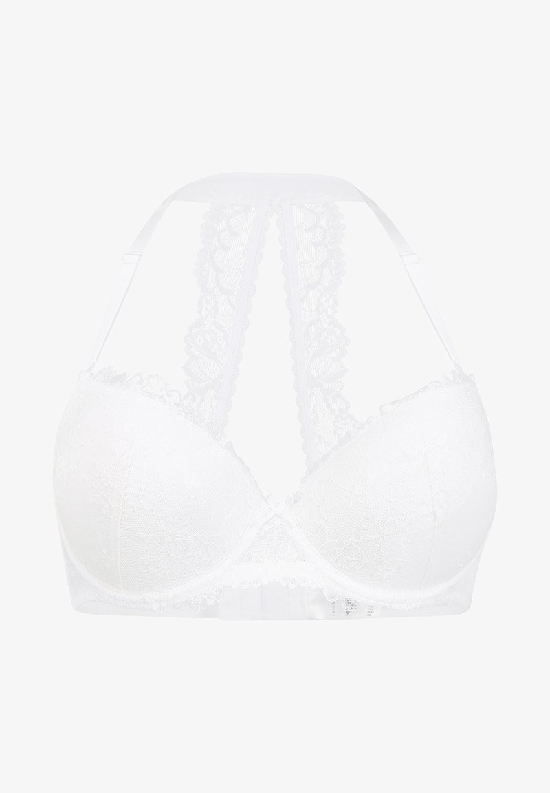 Lascana Mit Spitzenrucken In Floraler Opti Push Up Bh Weiss Zalando De