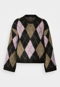 ARGYLE SWEATER - Trui - brown/light pink/beige