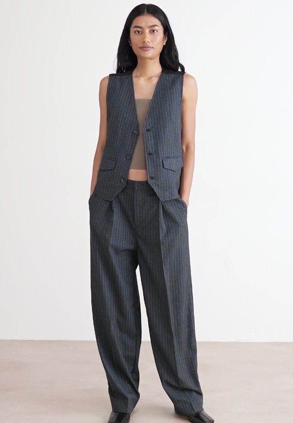 MARIA PANTS - Trousers - night melange2