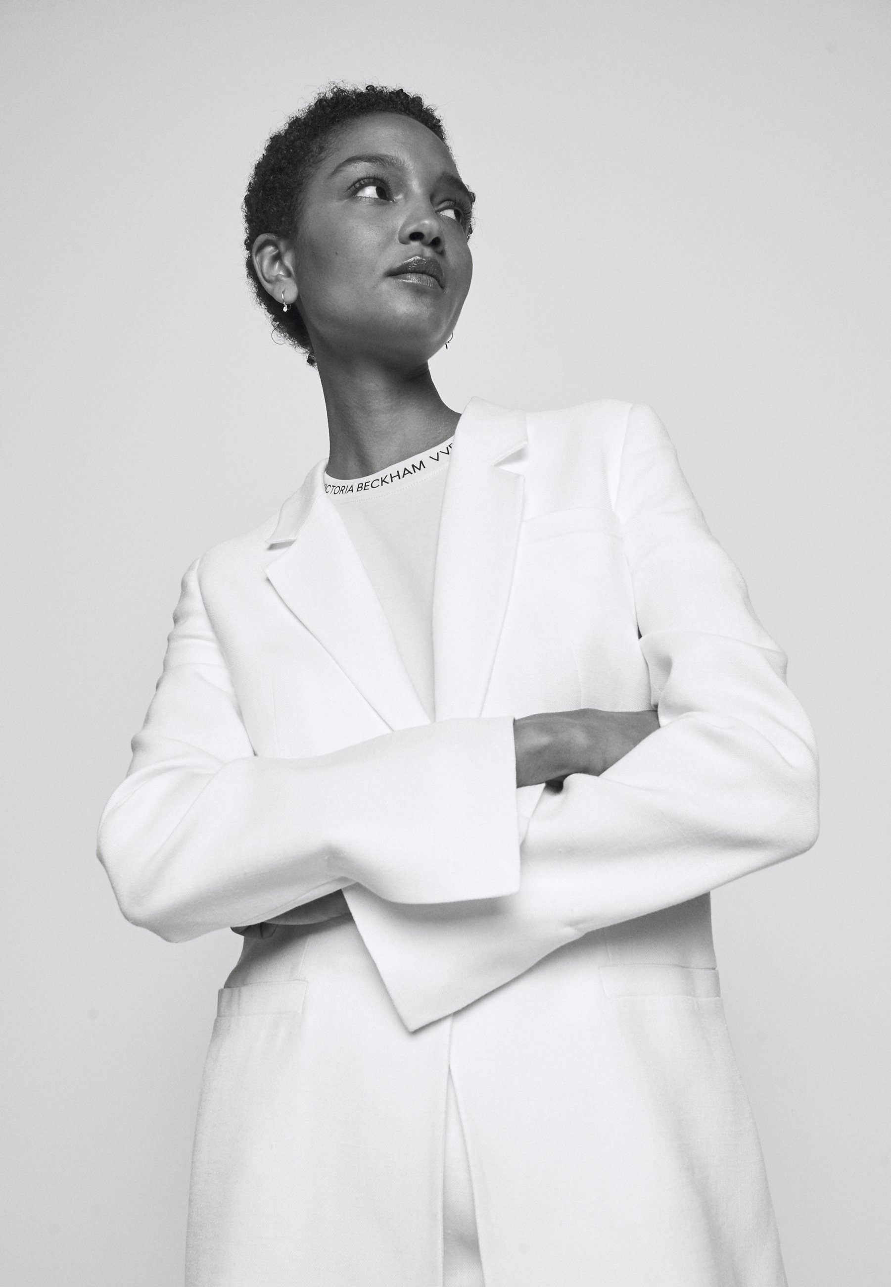 white tailored blazer