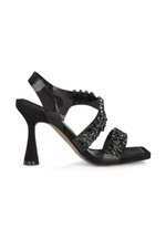 Alma En Pena Sandali Con Tacco Da Donna - Modello Oporto Gold, Tacco 4,5 Cm, Chiusura Con Fibbia