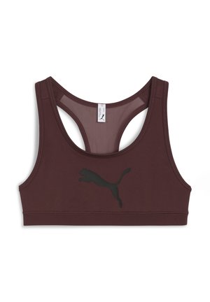 Maroon urheiluliivit, joissa on kilpakävelyyn suunniteltu selkäosa ja musta Puma-logo edessä. Valmistettu joustavasta materiaalista, joka tuntuu sileältä.