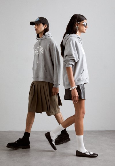 GCDS LOUNGE LOGO HOODIE UNISEX - Felpa - grey