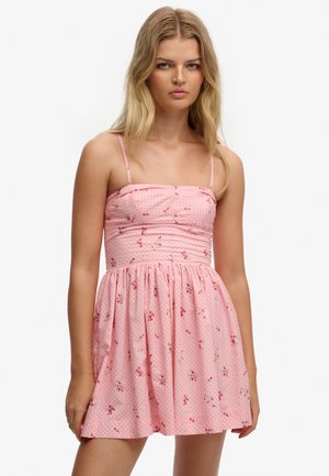 CORSET CAMI MINI  - Jurk - polka floral pink