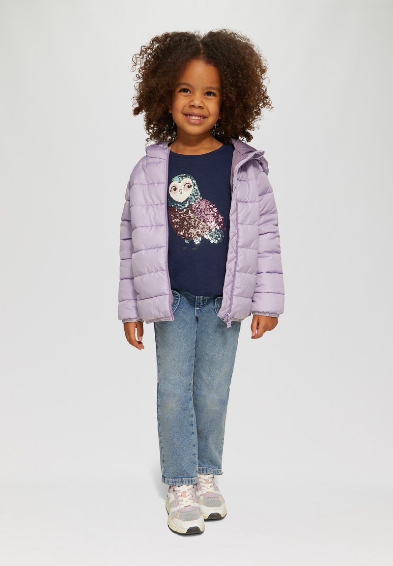 s.Oliver O-SHAPE- MIT GLITZER UND PAILLETTEN - Langarmshirt - navy