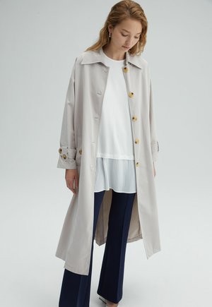 BELTED - Trenchcoat - stone