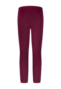 Bordeaux leggings van rekbare katoenmix. Smooth textuur met een hoge tailleband en aansluitend ontwerp, dat tot aan de enkels reikt. Geen zichtbare naden.