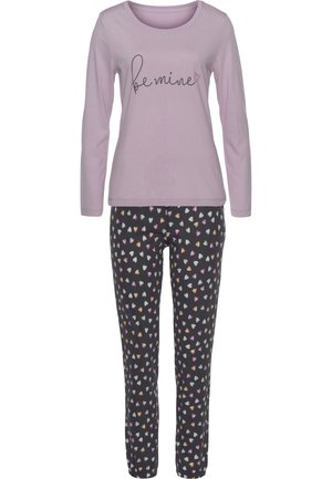 SET - Pyjama set - lila anthrazit gemustert