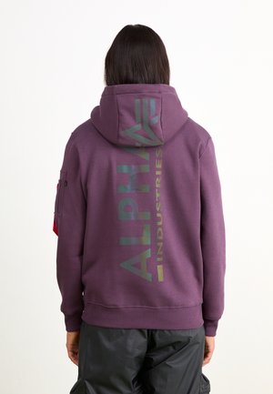 Alpha Industries, BACK PRINT HOODY RAINBOW REFL.PRINT - Kapuzenpullover - plum