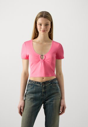 ONLY ONLFREJA LIFE TRIM BOX - Tricou cu imprimeu - coral paradise