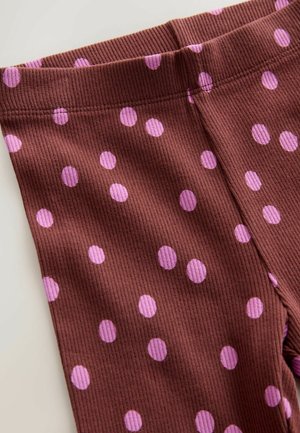 Next, REGULAR FIT - RIBBED LEGGINGS - Leggings - brown pink spot