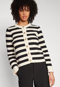 YAS YASSIRIKA CARDIGAN - Kardigán - birch stripe/black stripe