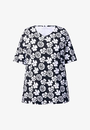 Ulla Popken, FLOWER - Printtipaita - black