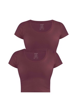 2 PACK  - T-Shirt basic - burgund