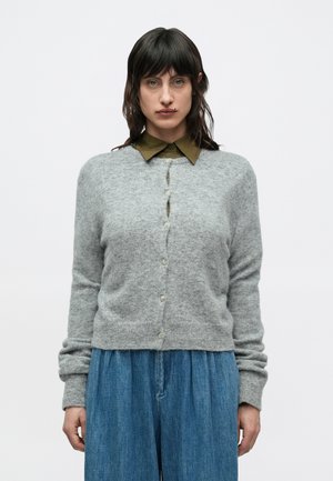 CREW NECK CARDIGAN - Gilet - light grey melange