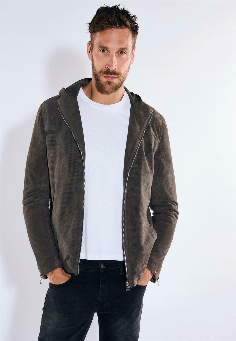 Emilio Adani - Leather jacket - dunkelgrau, Enlarge