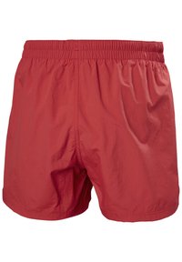 Pantaloni da bagno rossi realizzati in tessuto leggero con vita elastica e vestibilità ampia. Caratterizzati da una superficie liscia e un design semplice senza tasche.