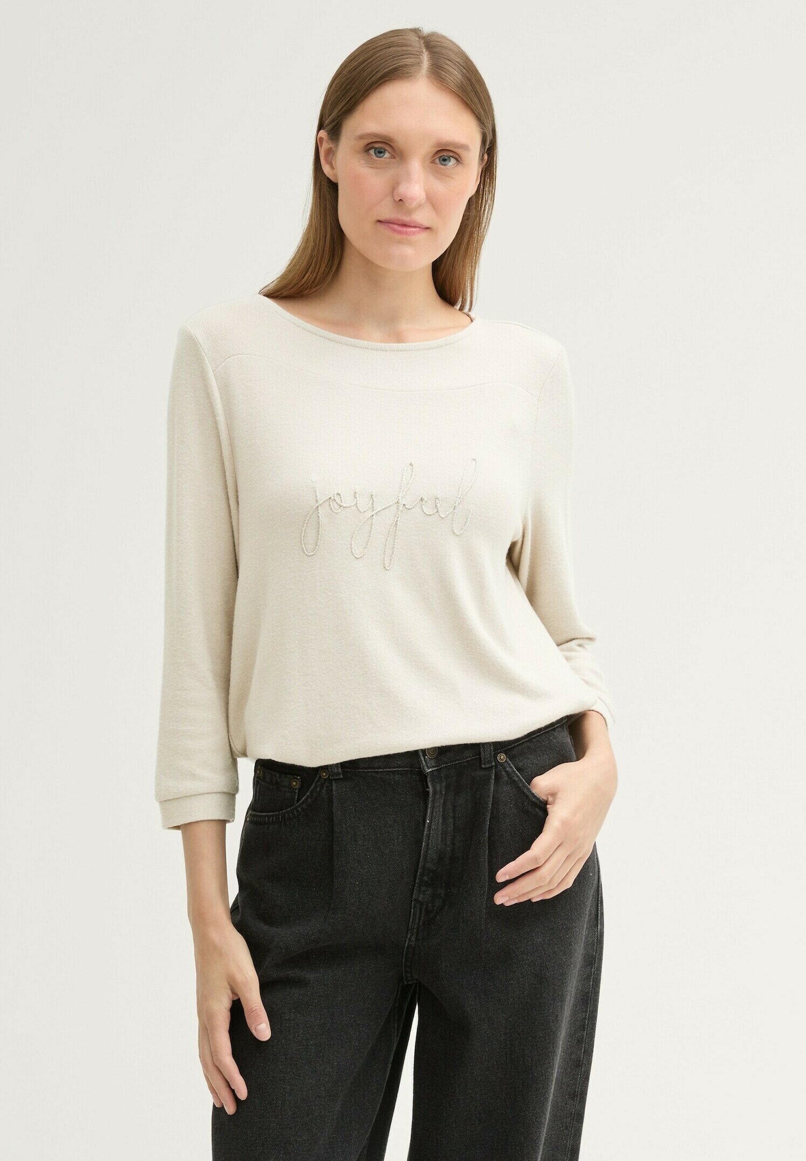 TOM TAILOR Felpa Donna A Maniche Lunghe – Casual Moderno, Cotone Sostenibile, Taglie XS-3XL