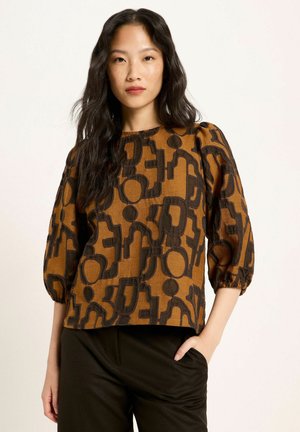 LANIUS, JACQUARD BLUSE - Blouse - copper   chocolate