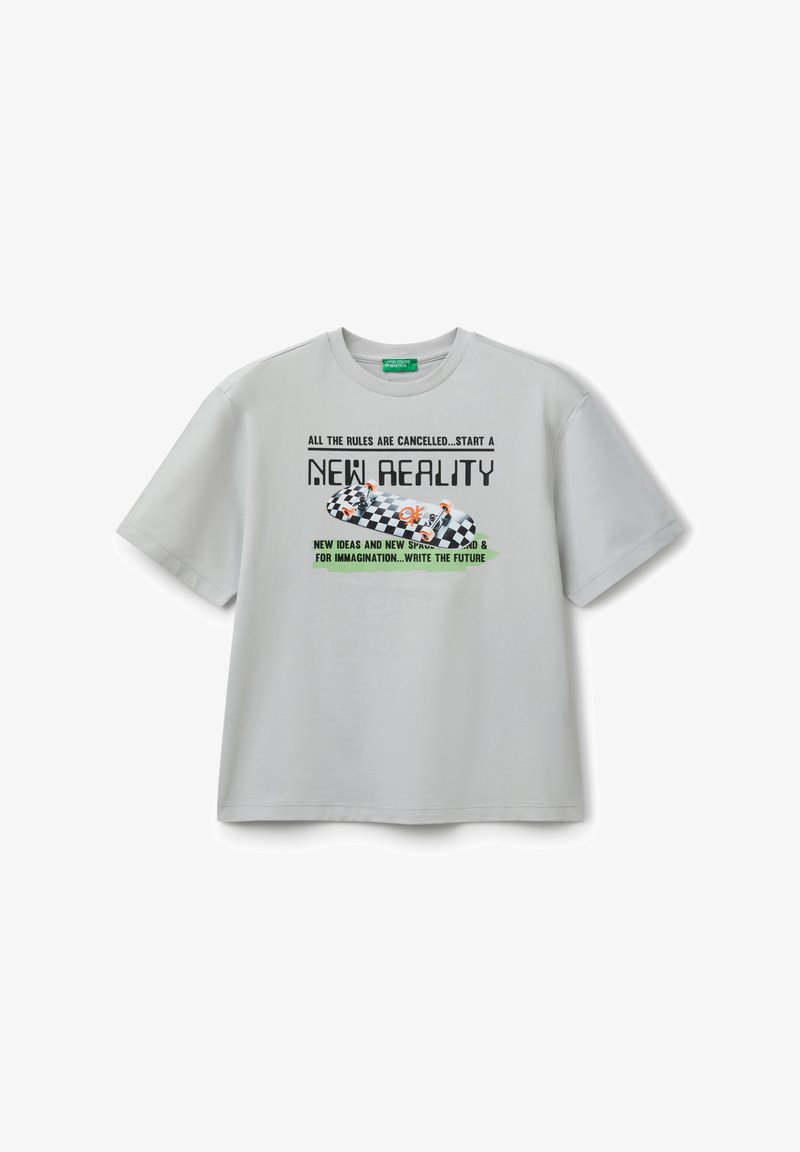 United Colors of Benetton WITH FRONT - T-shirt con stampa - grey