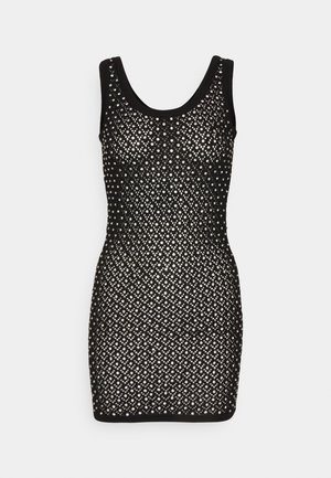CRYSTAL MINI DRESS - Robe pull - black/silver