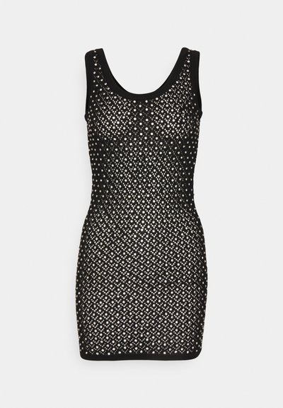 David Koma CRYSTAL MINI DRESS - Φόρεμα-πουλόβερ - black/silver